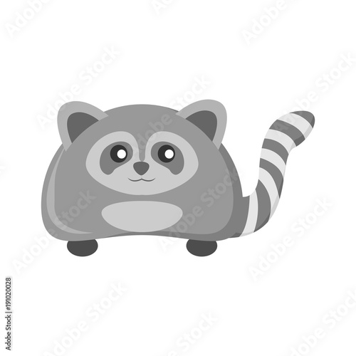 Fototapeta Naklejka Na Ścianę i Meble -  Cute Grey Raccoon Animal Illustration