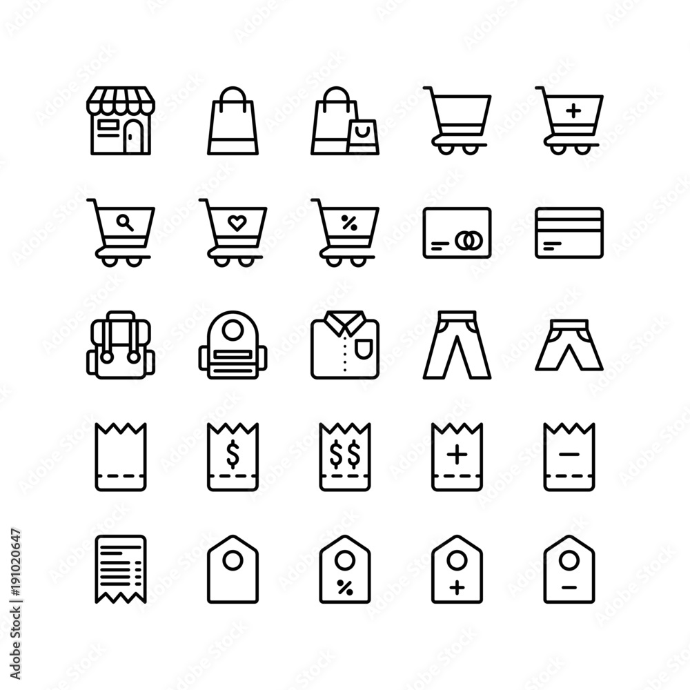 E-commerce Icon Set Collection Line E-commerce Icon Set Collection Line
