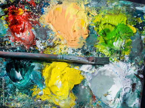 color palette of a painter, background
