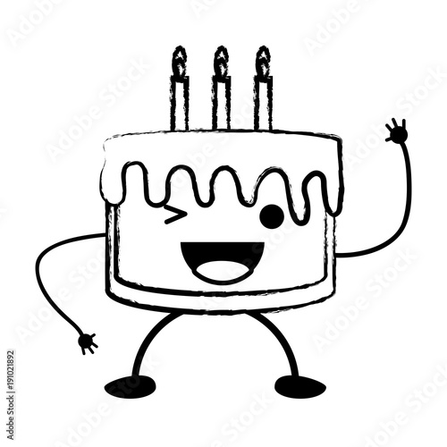 kawaii birthday cake icon