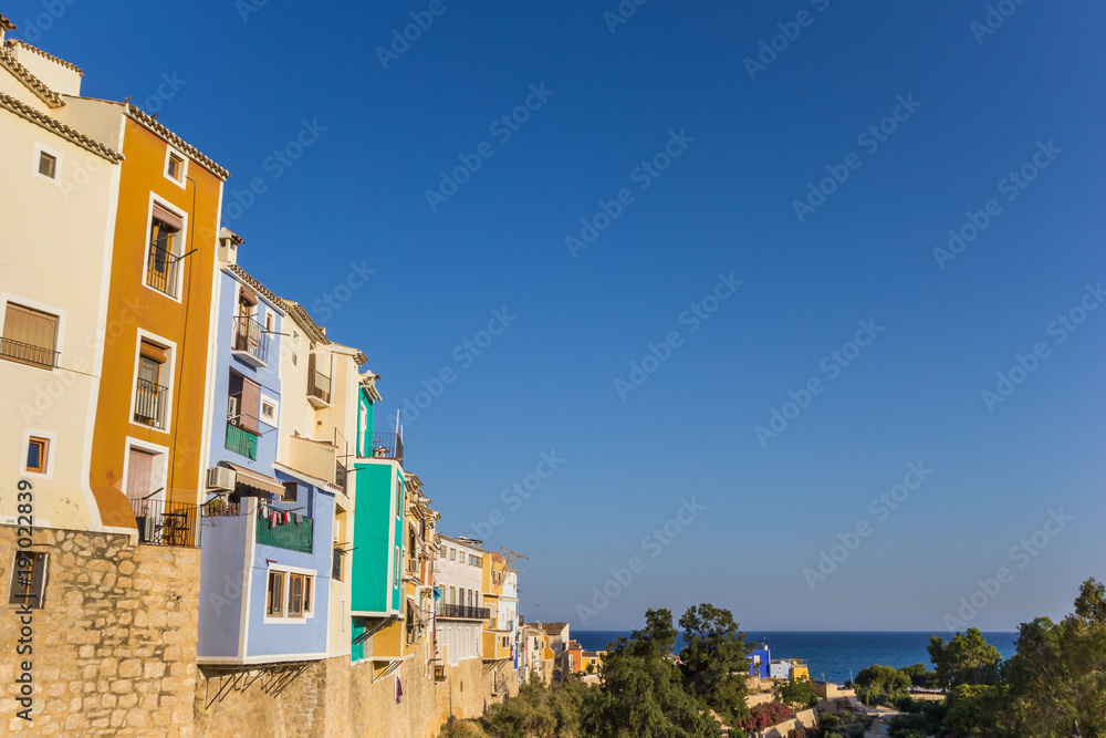 Colorful houses overlooking the sea in Villajoyosa