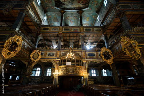 Picturesque interior of the Church of Peace in Swidnica, Poland © castenoid