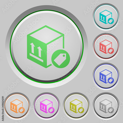 Package labeling push buttons