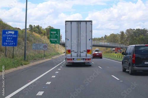 Photography On the motorway to Sydney behind truck