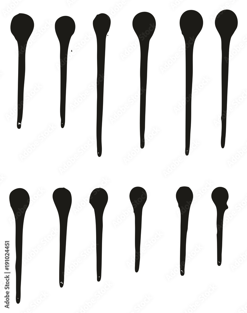 Spray Paint Detail Abstract Vector Drips Set 02