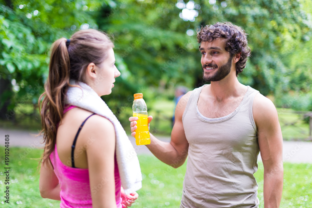 Obraz premium People talking after a training session