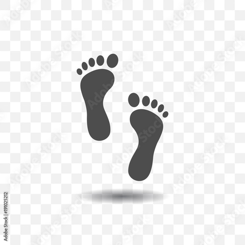 Footprint icon simple vector on transparent background.