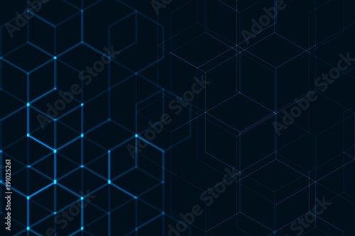 Abstract polygonal space. Background with connecting dots and lines. The concept illustration.