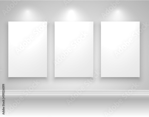 Frames on wall template design, vector