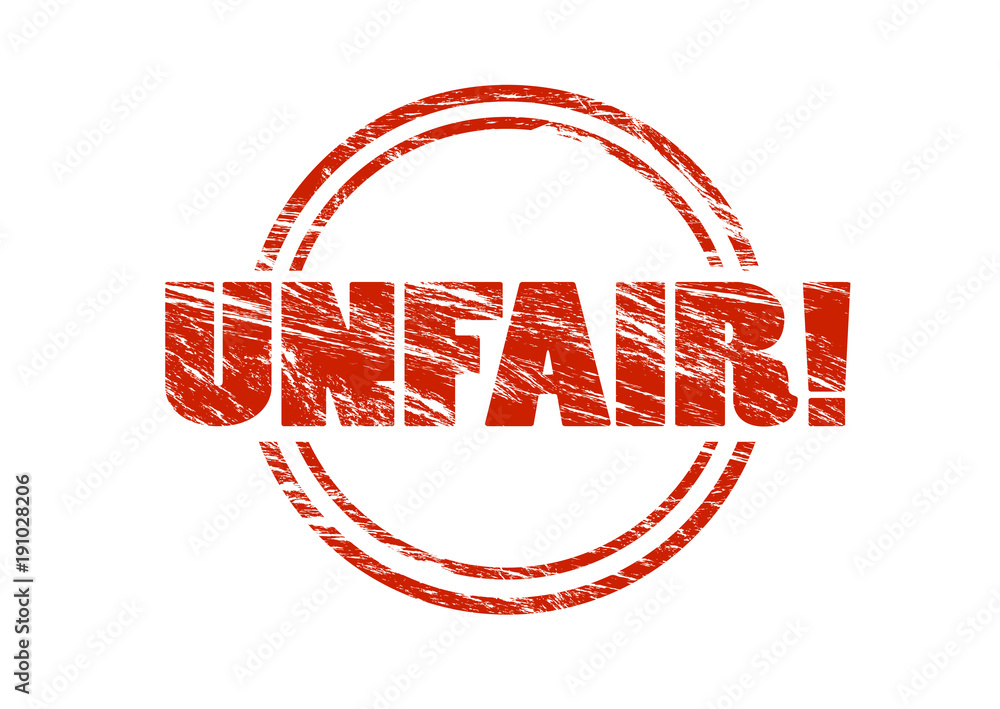 unfair vintage red rubber stamp isolated on white background Stock ...