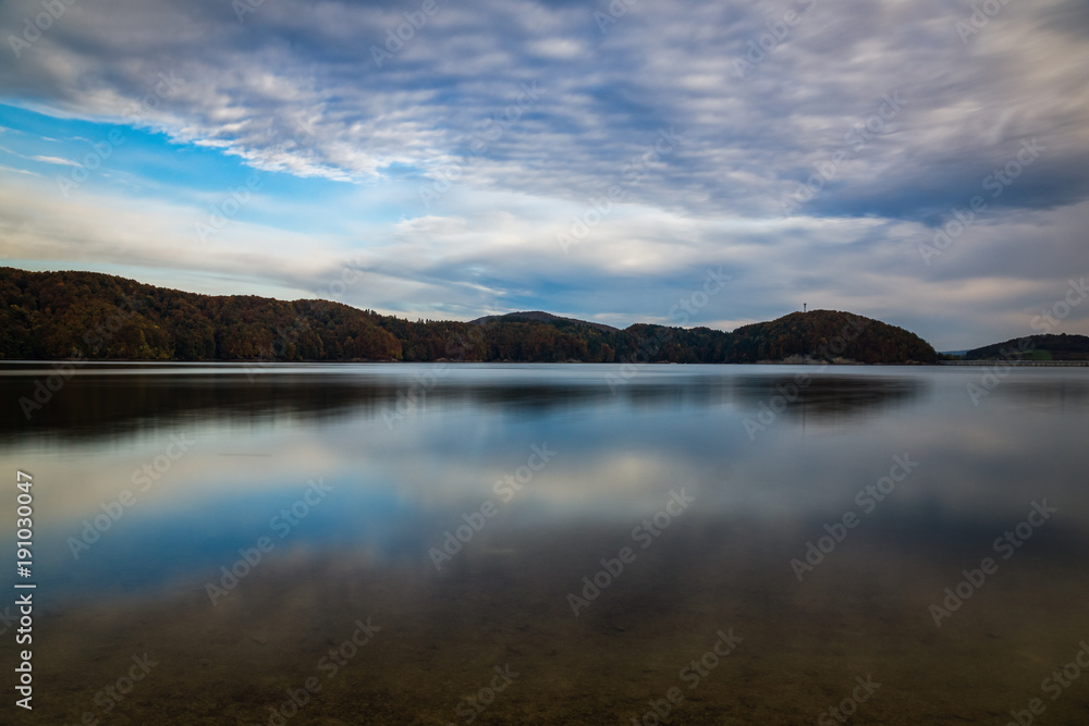 Fototapeta premium Solina lake in Polanczyk, Bieszczady, Poland