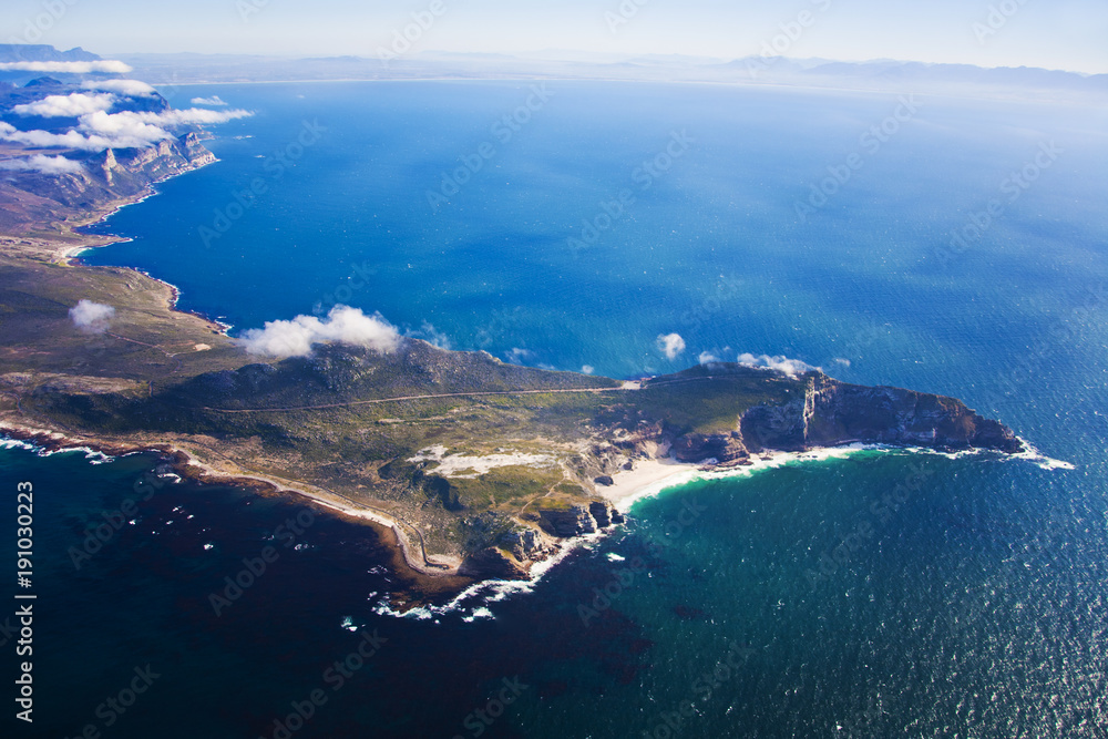 Aerial of Cape Point, Cape Town, South Africa