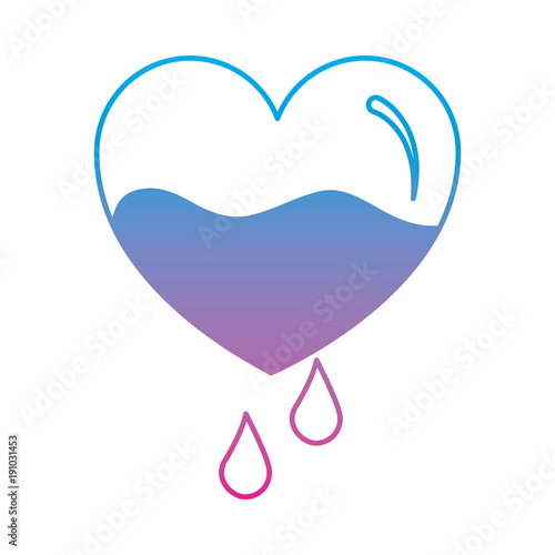 red heart blood drops falling prevention care vector illustration degraded line color style