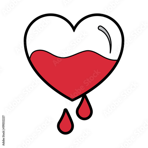 red heart blood drops falling prevention care vector illustration