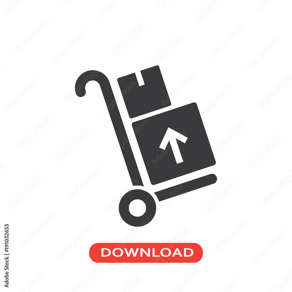 Delivery packages on a trolley icon Delivery packages on a trolley icon