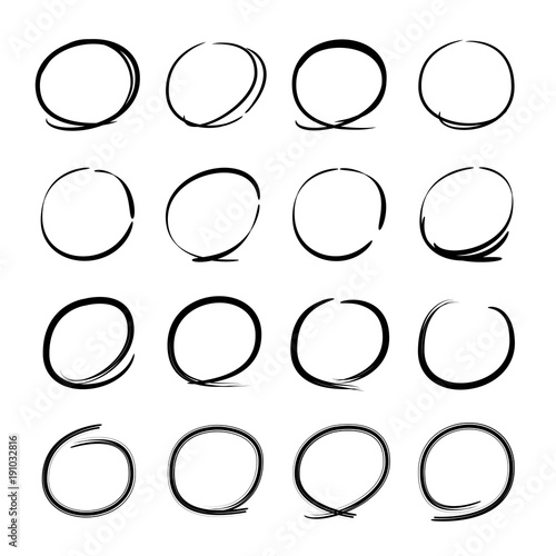 black hand drawn doodle circle markers