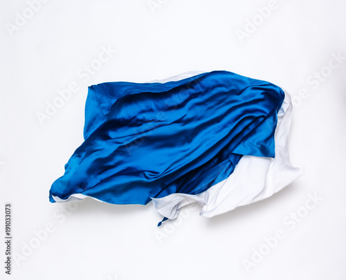 abstract blue and white fabric in motion