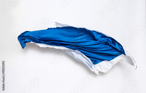 abstract blue and white fabric in motion