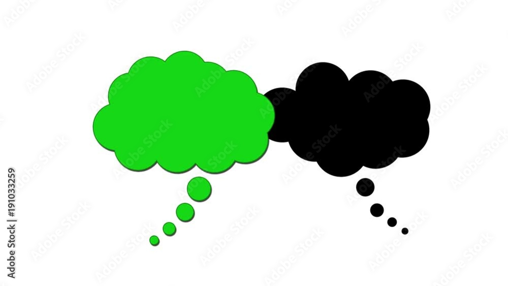 Animated blank thought bubbles on white background Animated blank thought bubbles on white background