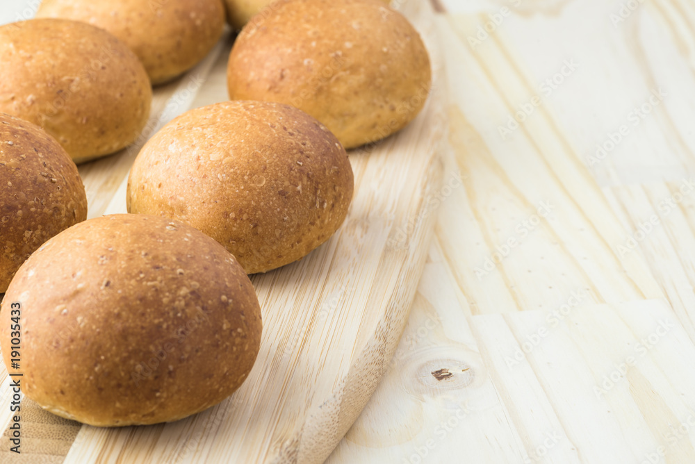 Fresh baked slider buns.