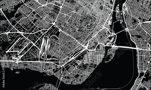 Urban vector city map of Montreal, Canada
