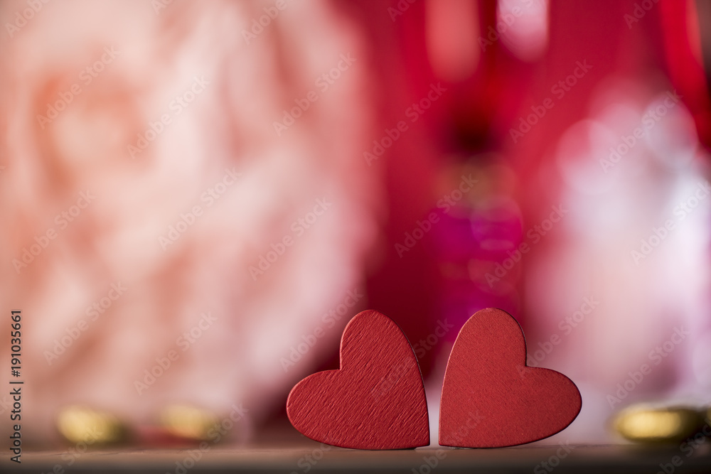 Happy valentine day hearts on wooden background, greeting card love concept Happy valentine day hearts on wooden background, greeting card love concept