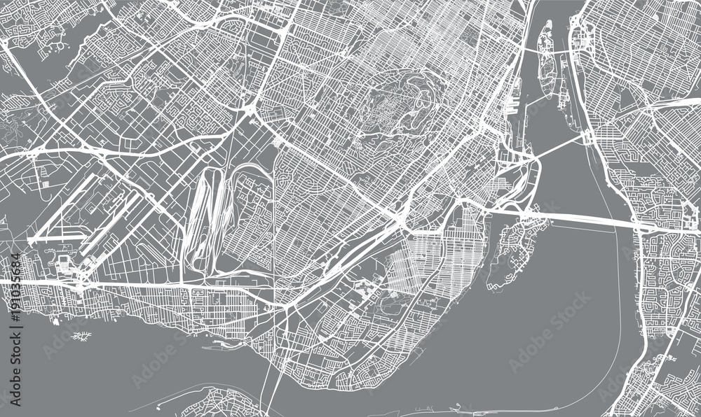 Obraz premium Urban vector city map of Montreal, Canada