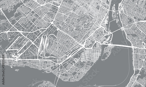 Urban vector city map of Montreal, Canada
