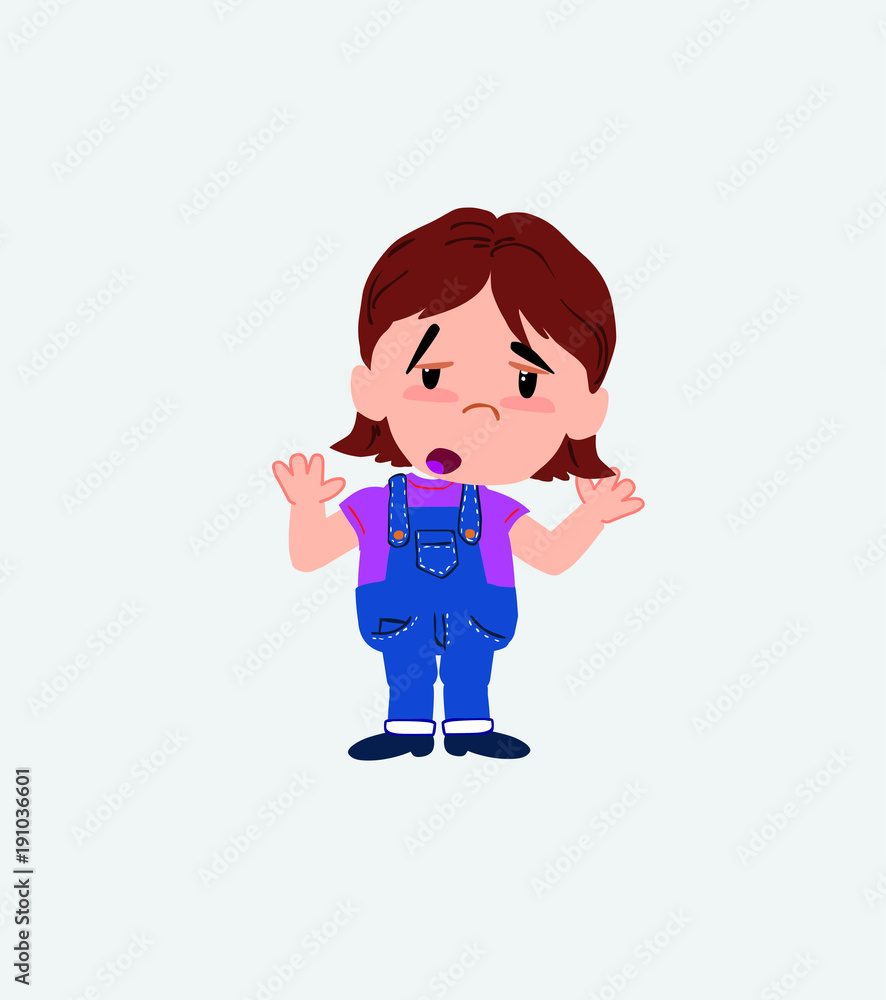 White girl makes a gesture of tired resignation. White girl makes a gesture of tired resignation.