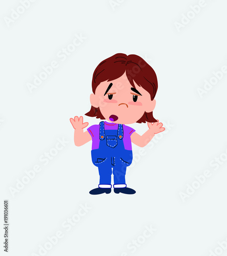 White girl makes a gesture of tired resignation.