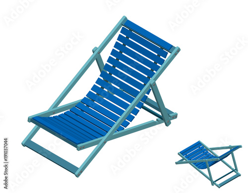 Chaise lounge.  Isolated on...