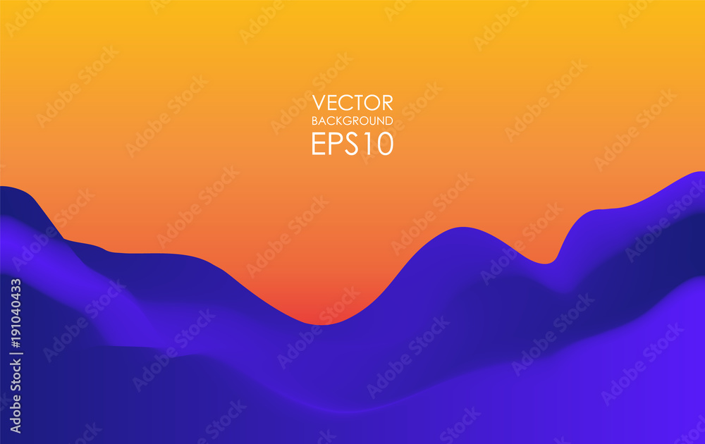Fototapeta Vector Illustration: Abstract dynamic wavy Background. Modern colorful cover template.