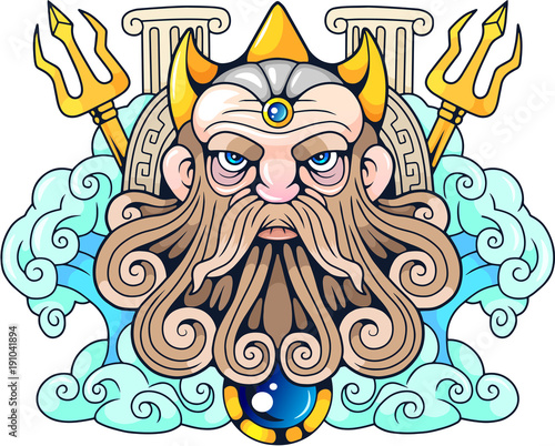 legendary ancient Greek god Poseidon, Lord of the Seas