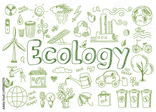 Set of ecology, ecology problem and green energy