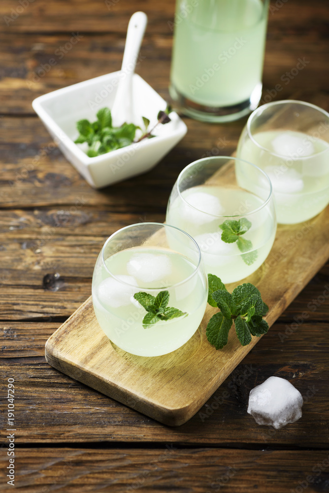 Summer cocktail with rum, ice and mint Summer cocktail with rum, ice and mint