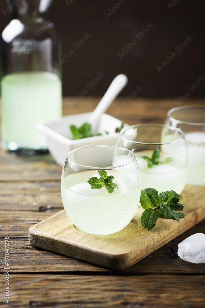 Summer cocktail with rum, ice and mint Summer cocktail with rum, ice and mint