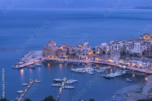 Marina di Castellammare del Golfo al calar della sera  Sicilia