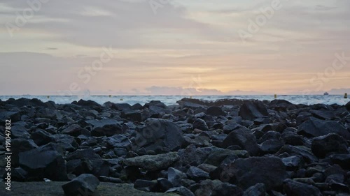Rocky Shore in sunset.