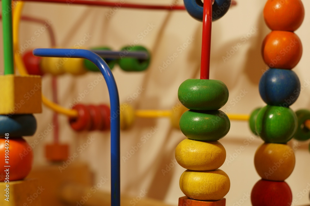 Wooden Abacus for Baby - Abstrac Close Up Background Wooden Abacus for Baby - Abstrac Close Up Background