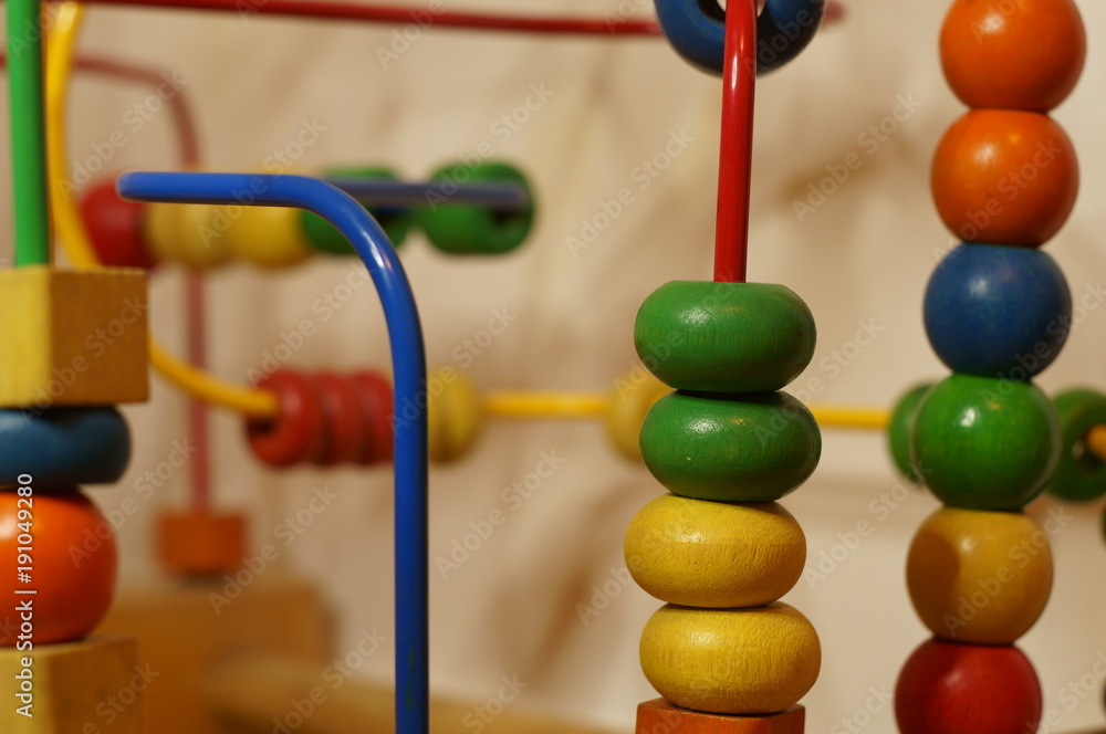 Wooden Abacus for Baby - Abstrac Close Up Background