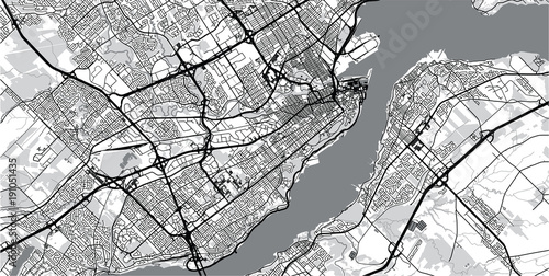 Photography Urban vector city map of Quebec, Canada