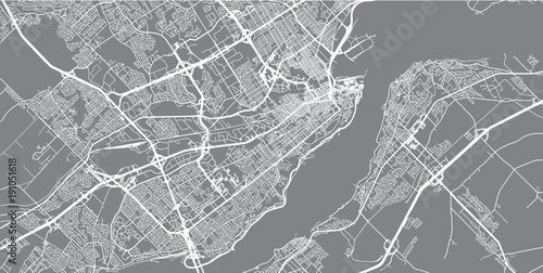 Photo Urban vector city map of Quebec, Canada