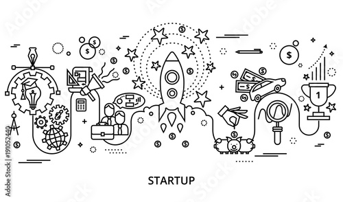 Concept of startup project for graphic and web design