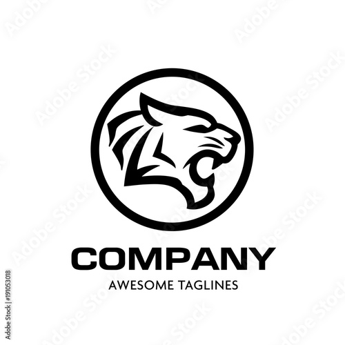 Tiger head vector logo concept. Tiger head silhouette sign. Bengal tiger head creative illustration