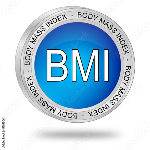 BMI - Body Mass Index Button - 3D illustration