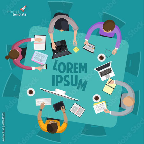 Top view flat design  office work 