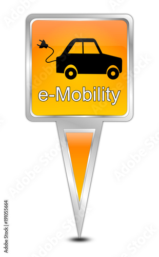 Map pointer with e-Mobility - illustration