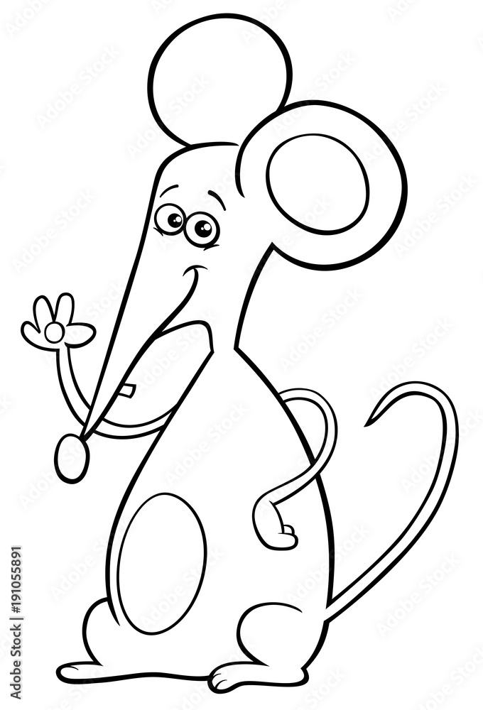 Plakat funny cartoon mouse coloring book