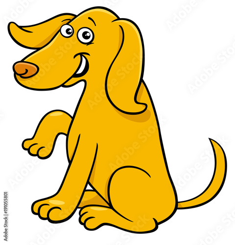 cute yellow dog cartoon comic character