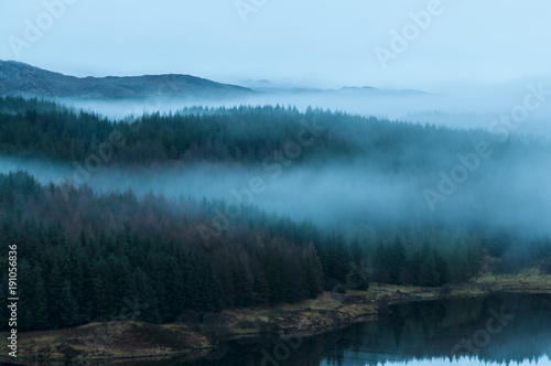 Mist over Mudle / Mist over the woodland at Loch Mudle, Ardnamurchan in Lochaber, Scotland. 25 December 2017. © espy3008